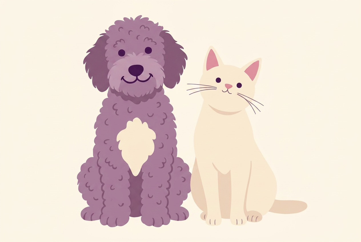 Illustration of a dog and cat